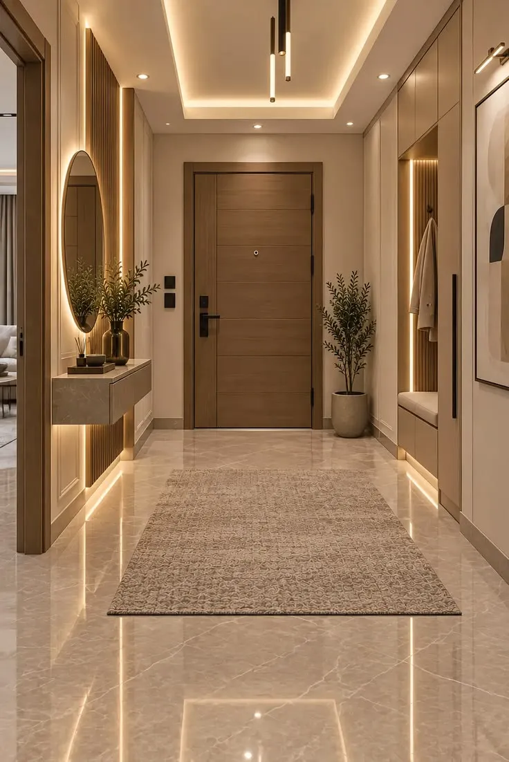 Entrance foyer with wooden panelling